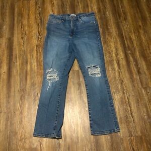 Good American Blue Straight Leg Jeans